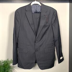 Jos. A Bank Men’s 1905 MTM Slim Fit Suit Set Navy Striped Size 40R/ 34 Waist NWT